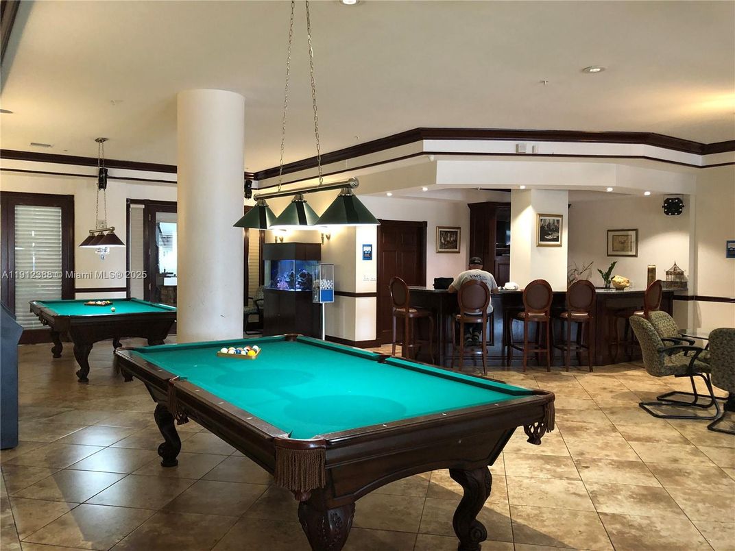 Billiard Table, Game Room, Interior, Pendant Lights, Recessed Lighting