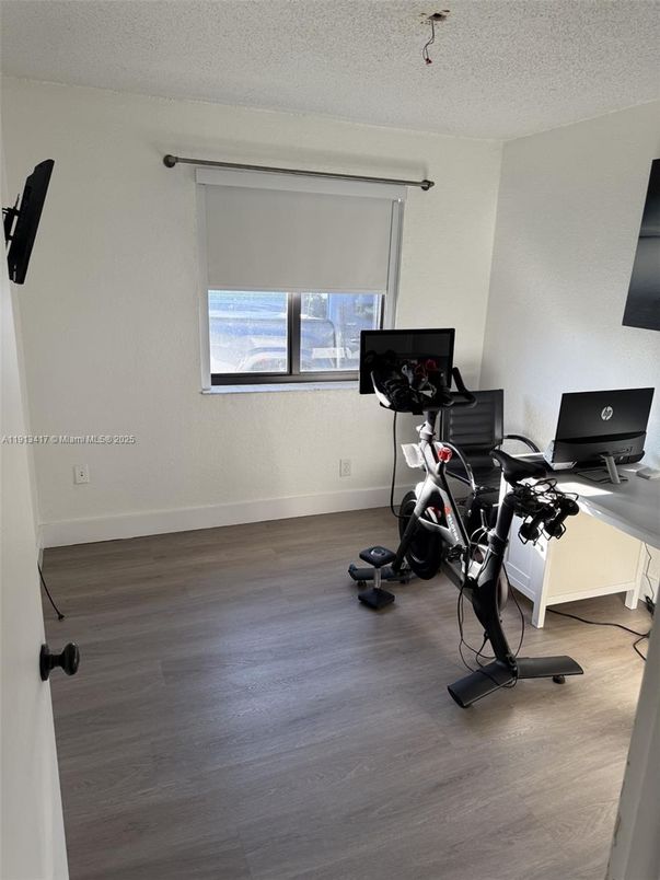 Fitness Equipment, Home Office, Interior, Wood Texture Flooring