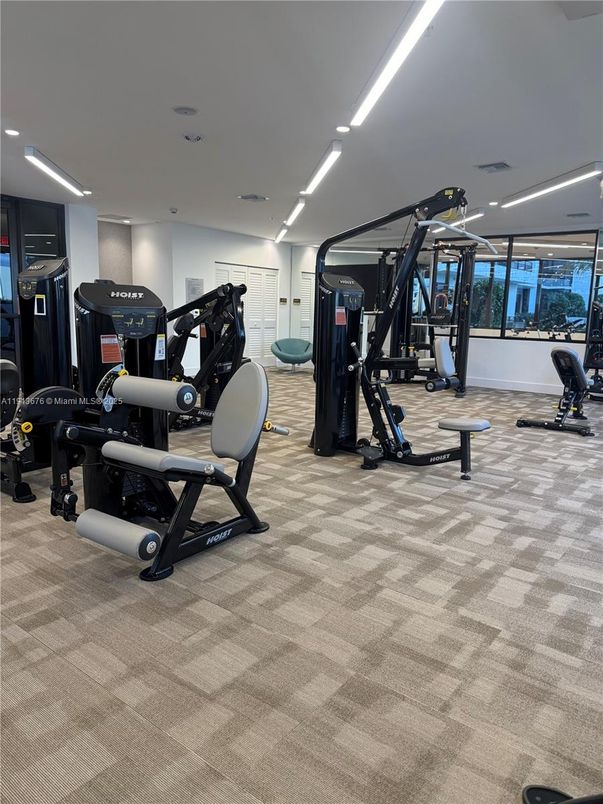 Fitness Equipment, Gym, Interior, Recessed Lighting