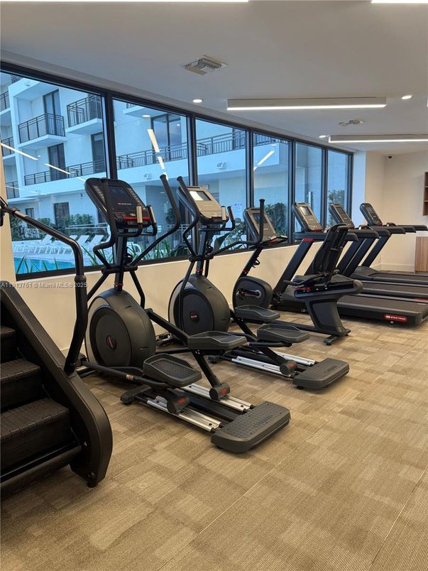 Fitness Equipment, Gym, Interior, Recessed Lighting