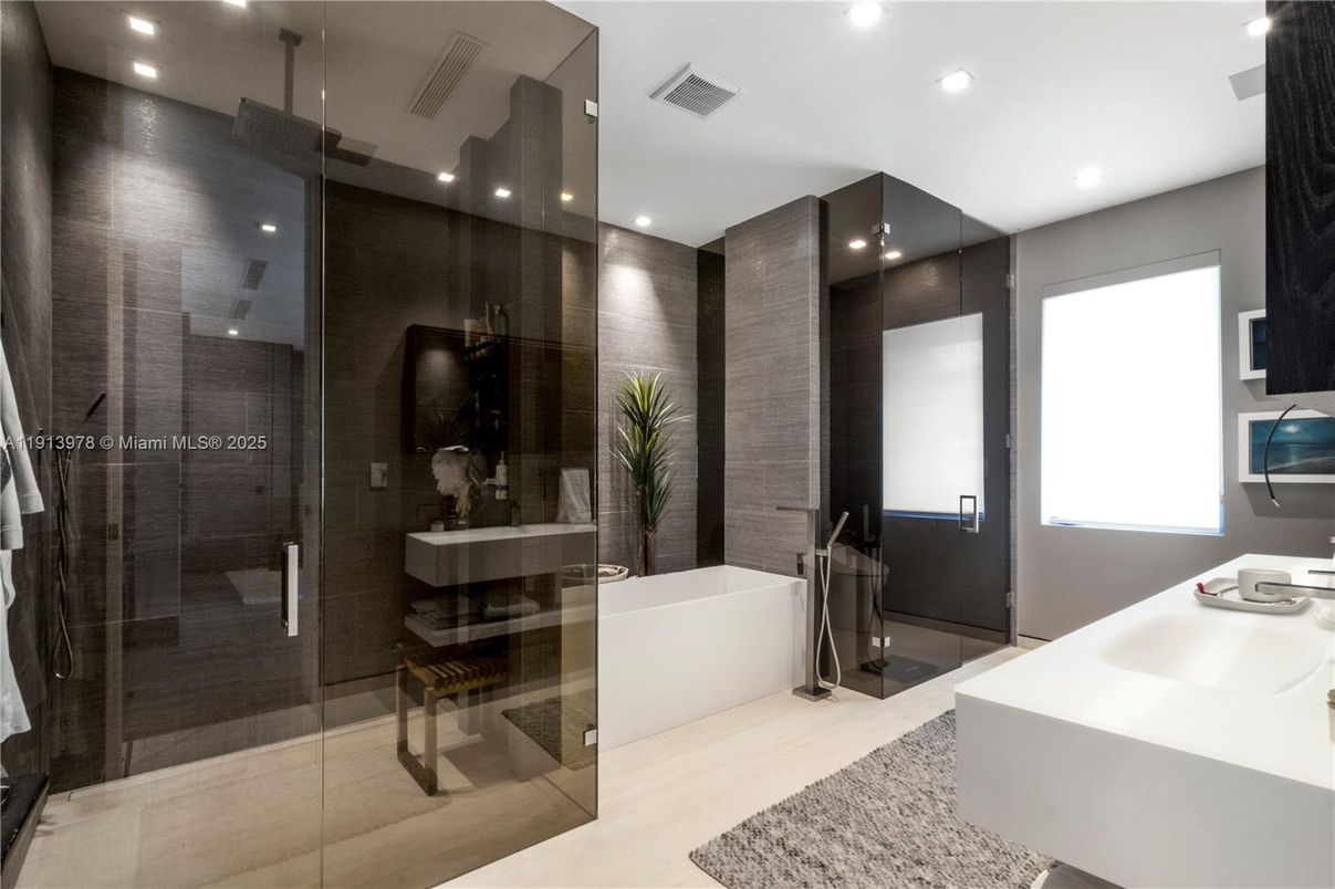 Bathroom, Dual Sink Vanities, Free Standing Baths, Glass Shower, Interior, Recessed Lighting