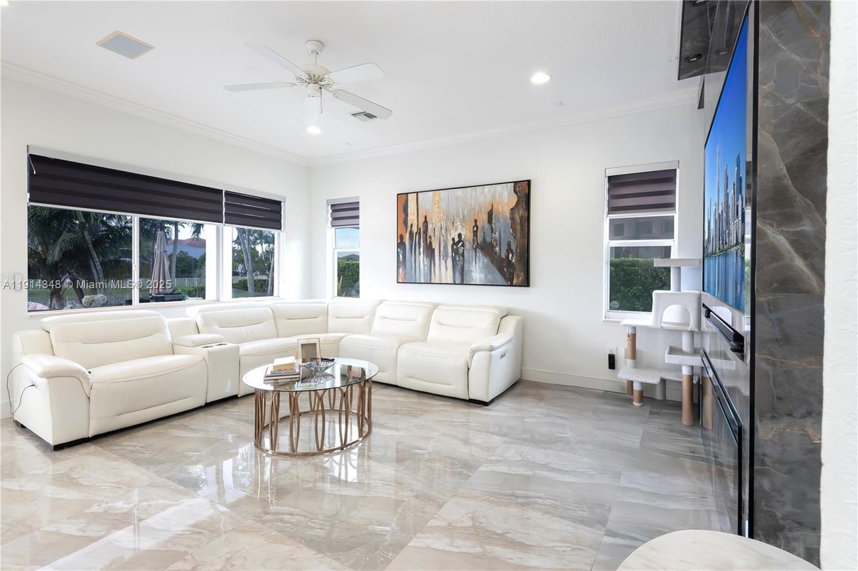 Interior, Living room, Marble, Recessed Lighting