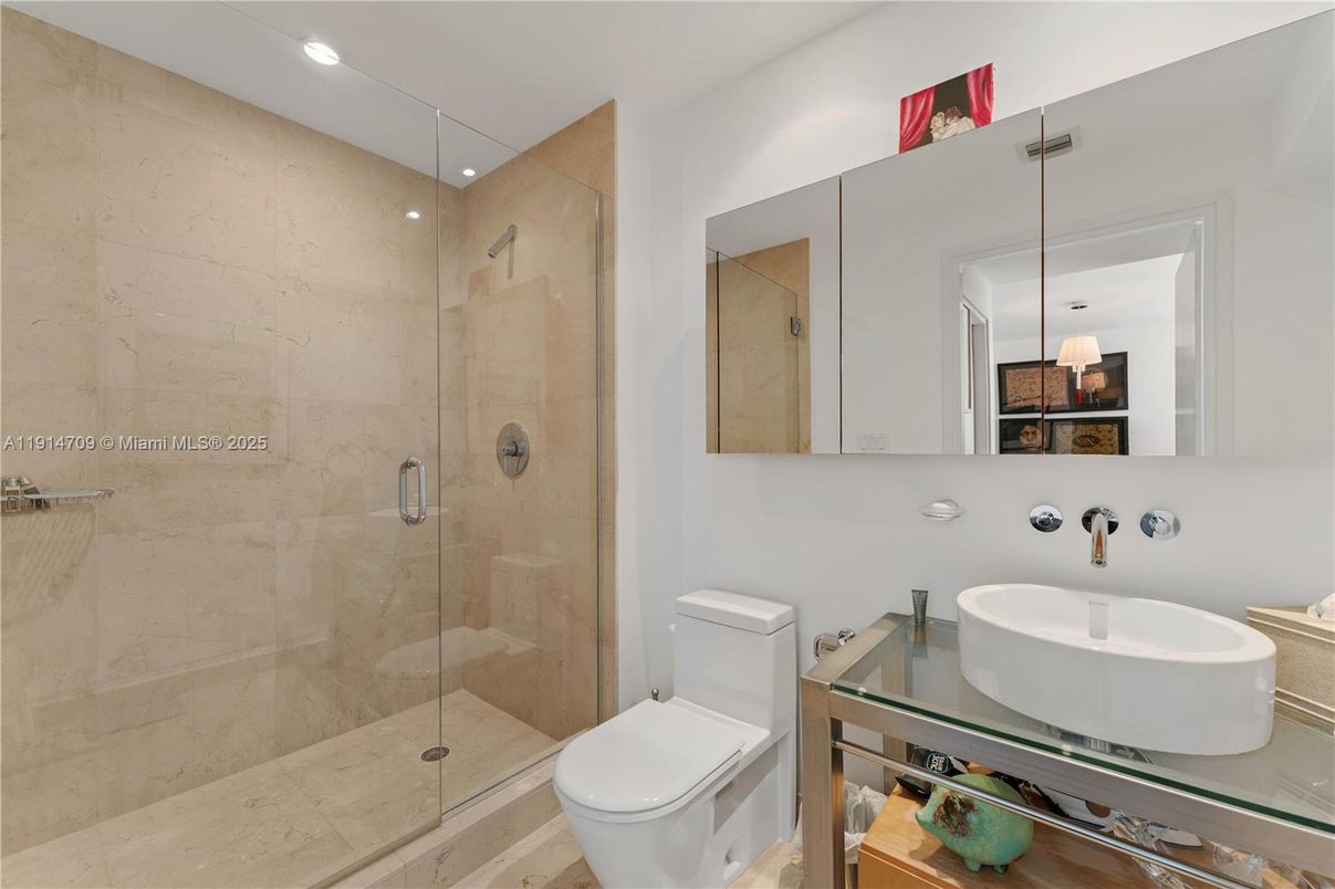 Bathroom, Glass Shower, Interior, Pendant Lights, Recessed Lighting