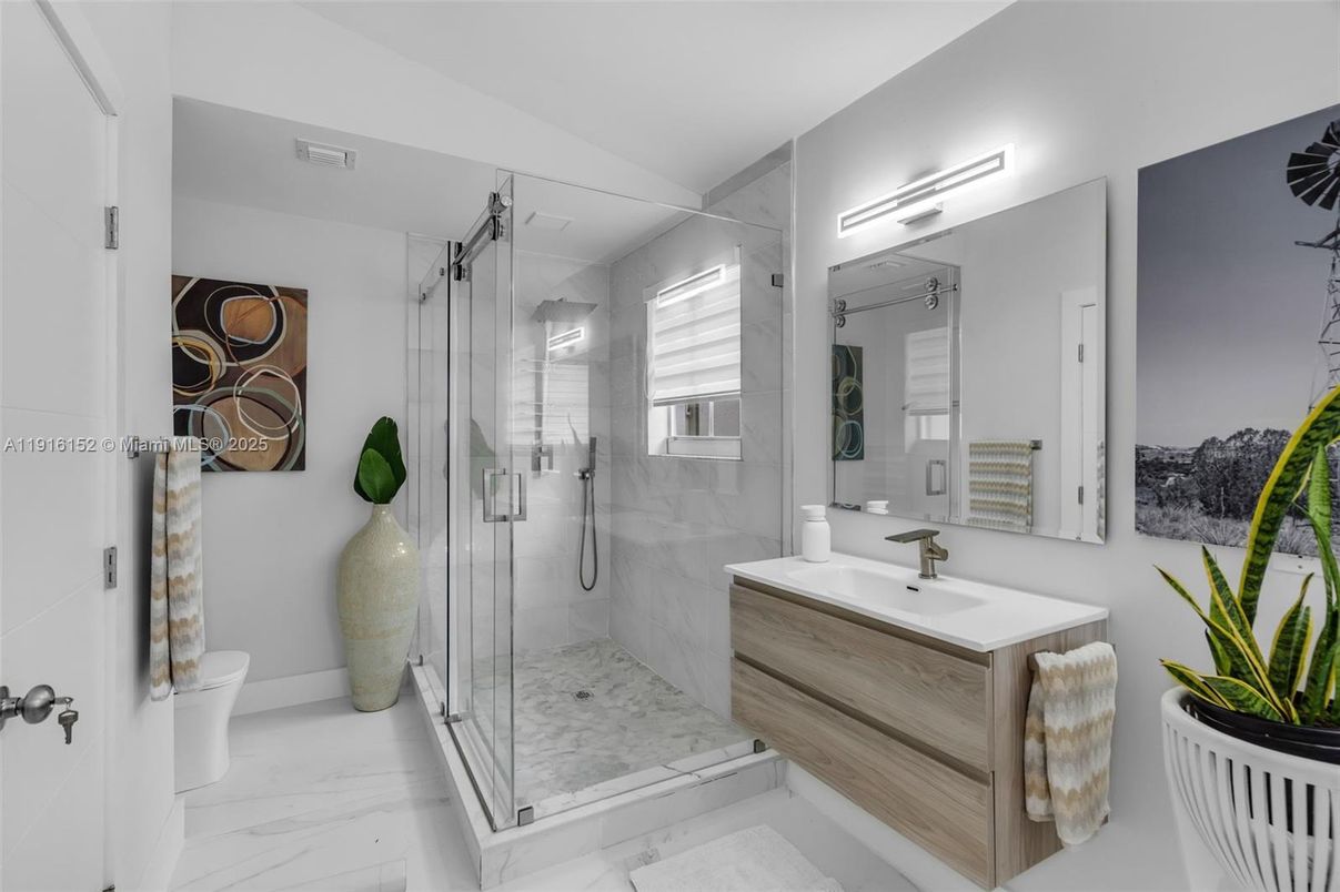 Bathroom, Glass Shower, Interior, Marble