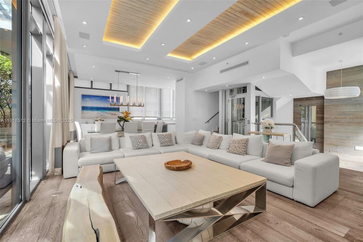 Dining room, Interior, Kitchen, Living room, Pendant Lights, Recessed Lighting, Wooden Ceilings, Wood Texture Flooring, Wooden Walls