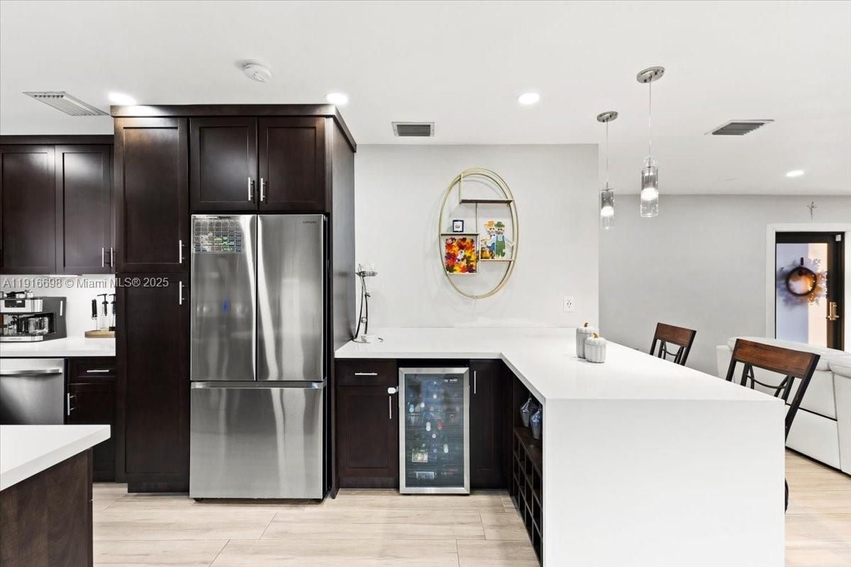 Interior, Kitchen, Pendant Lights, Recessed Lighting, Stainless Steel Appliances
