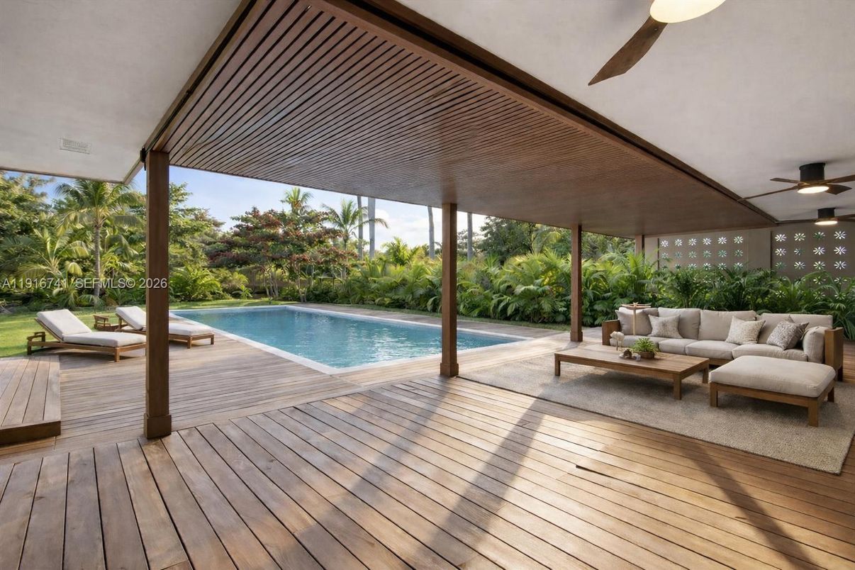 Exterior, Pool, Wood Texture Flooring