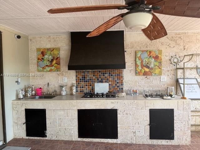 Interior, Kitchen, Stone Walls