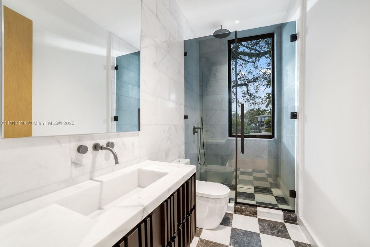 Bathroom, Glass Shower, Interior, Marble Walls