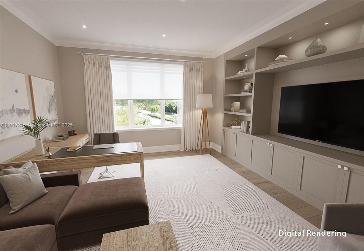 Home Office, Interior, Recessed Lighting, Wood Texture Flooring