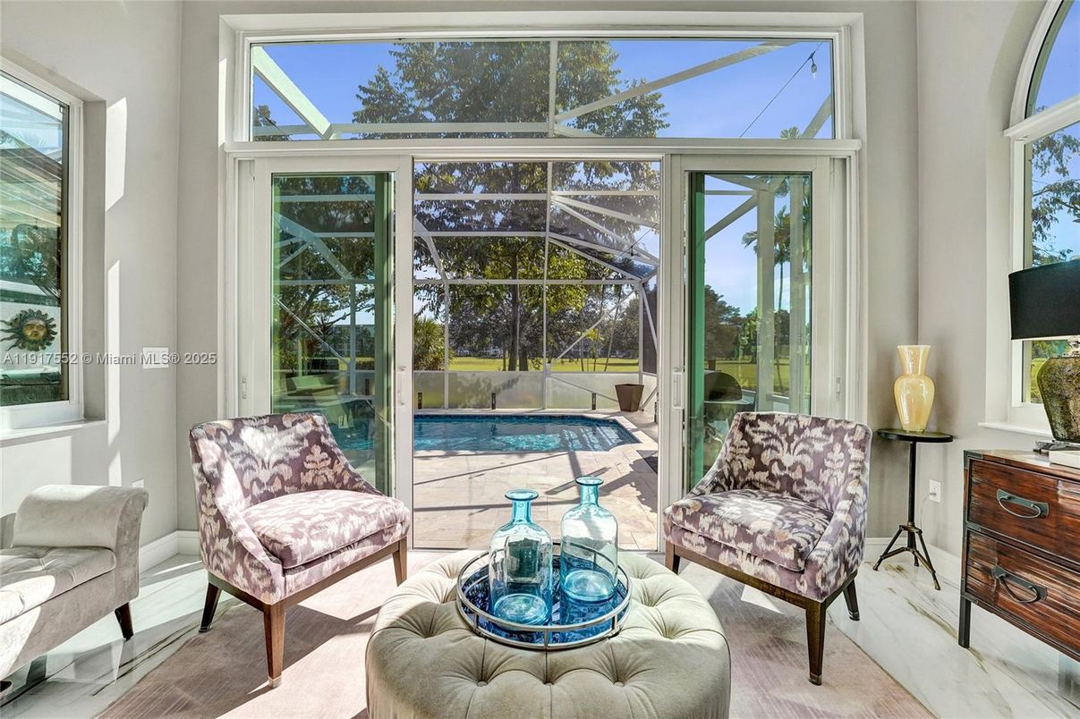 Interior, Pool, Sun Room, Wood Texture Flooring