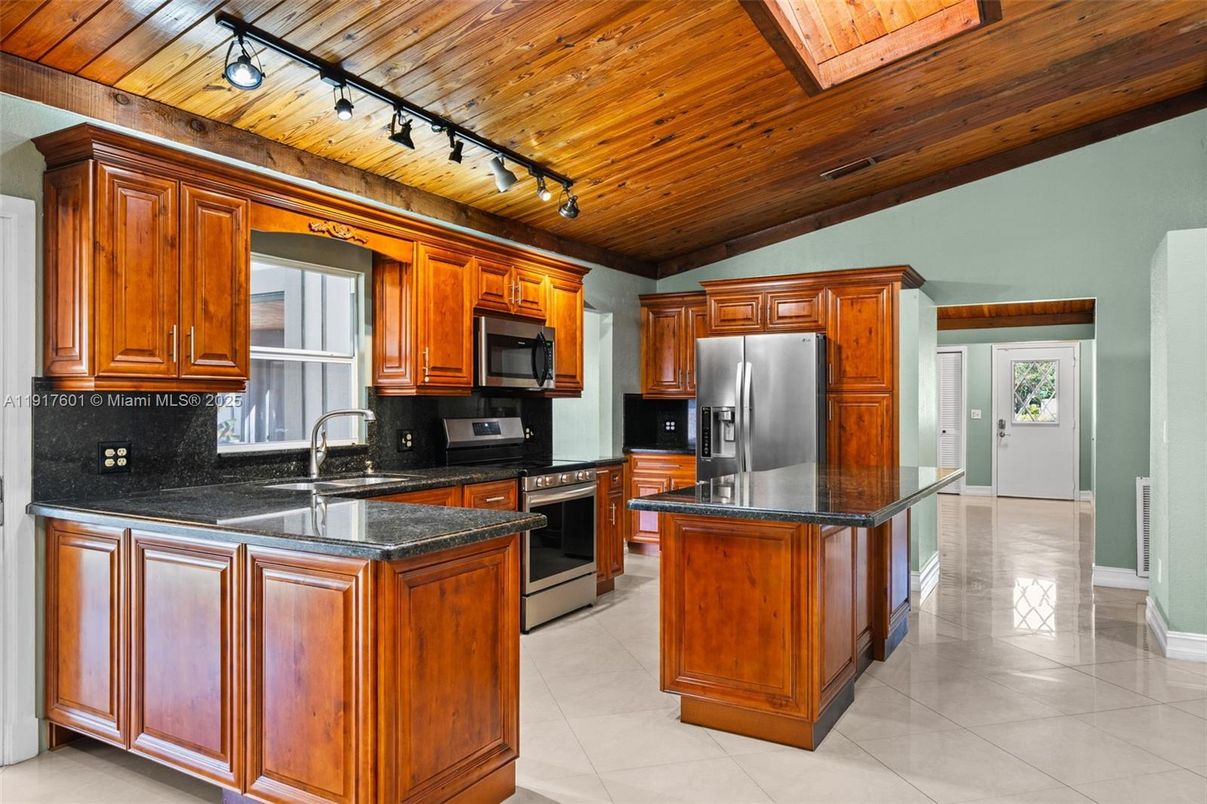 Interior, Kitchen, Stainless Steel Appliances, Wooden Ceilings