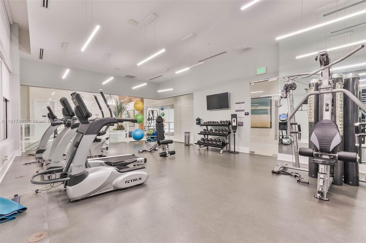 Fitness Equipment, Gym, Interior, Recessed Lighting