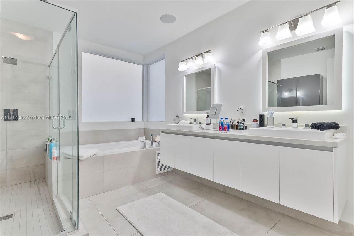 Bathroom, Dual Sink Vanities, Glass Shower, Interior