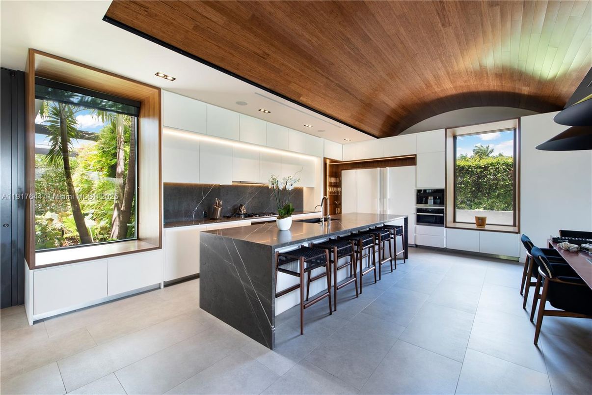Interior, Kitchen, Recessed Lighting, Stainless Steel Appliances, Wooden Ceilings