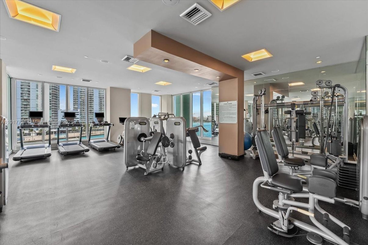 Fitness Equipment, Gym, Interior, Recessed Lighting