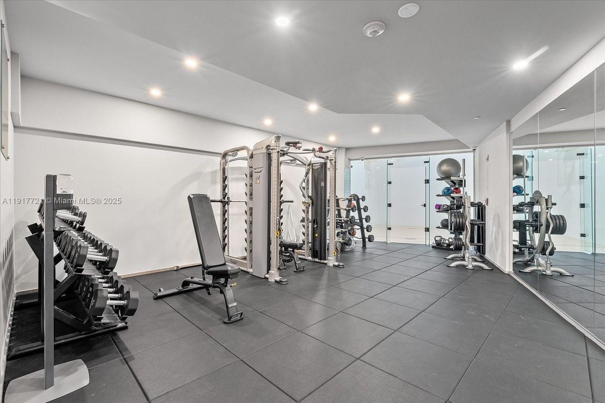 Fitness Equipment, Gym, Interior, Recessed Lighting