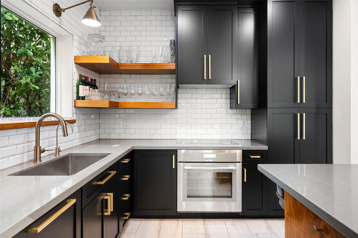 Interior, Kitchen, Pendant Lights, Stainless Steel Appliances, Wood Texture Flooring