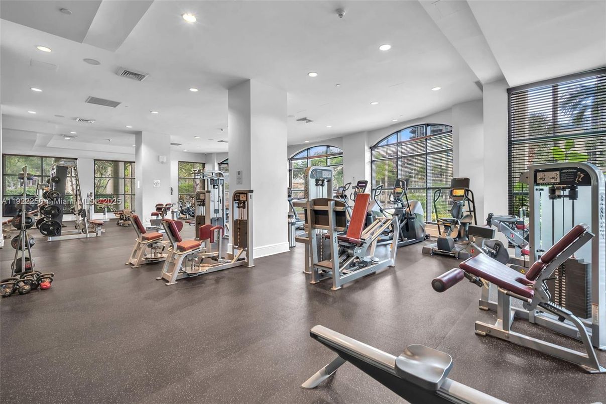 Fitness Equipment, Gym, Interior, Recessed Lighting