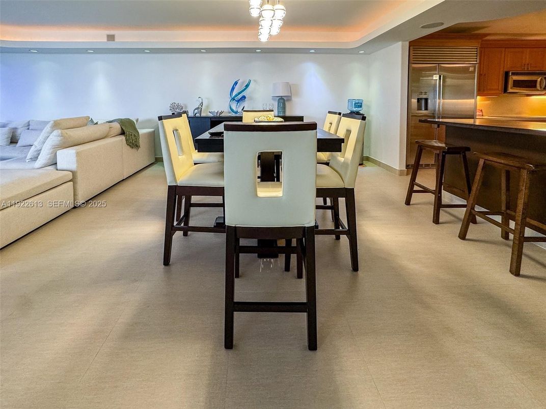 Dining room, Interior, Kitchen, Living room, Recessed Lighting, Stainless Steel Appliances