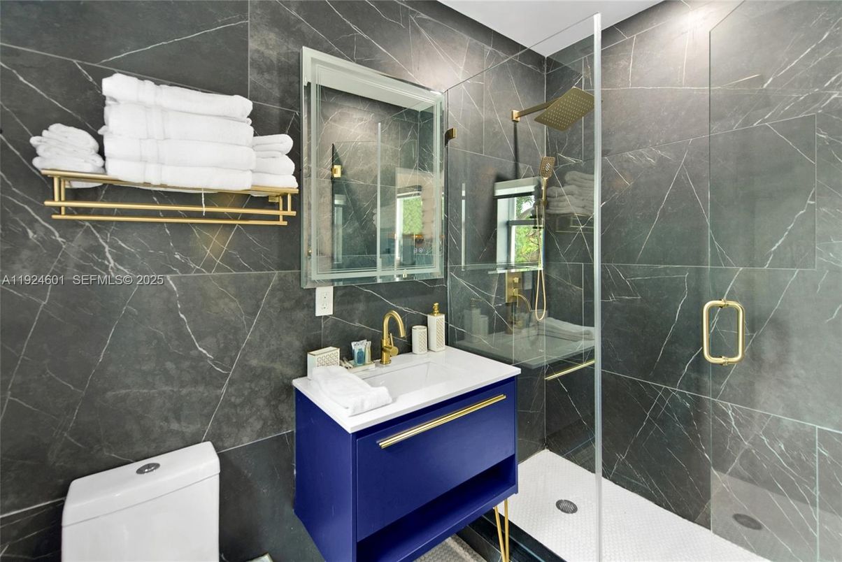 Bathroom, Glass Shower, Interior, Marble Walls