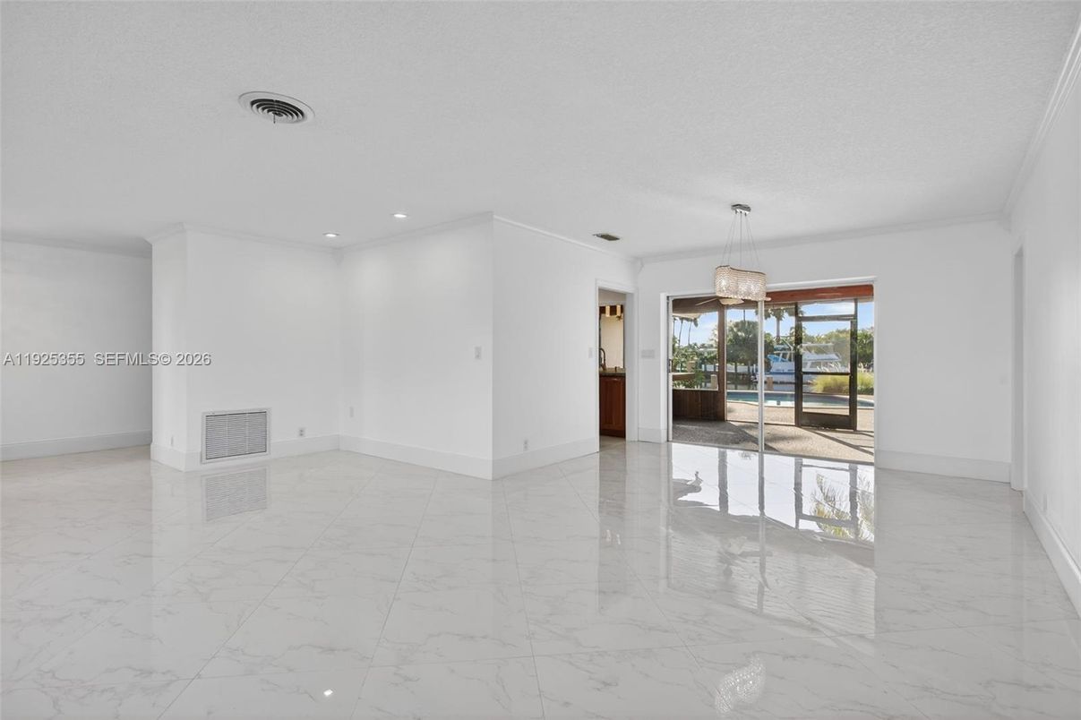 Empty room, Interior, Marble, Pendant Lights, Recessed Lighting