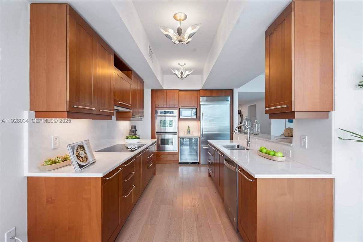 Interior, Kitchen, Stainless Steel Appliances, Wood Texture Flooring