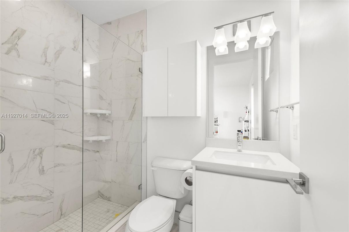 Bathroom, Glass Shower, Interior, Marble Walls