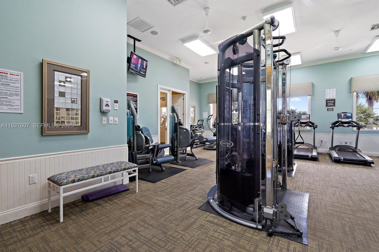 Fitness Equipment, Gym, Interior, Recessed Lighting