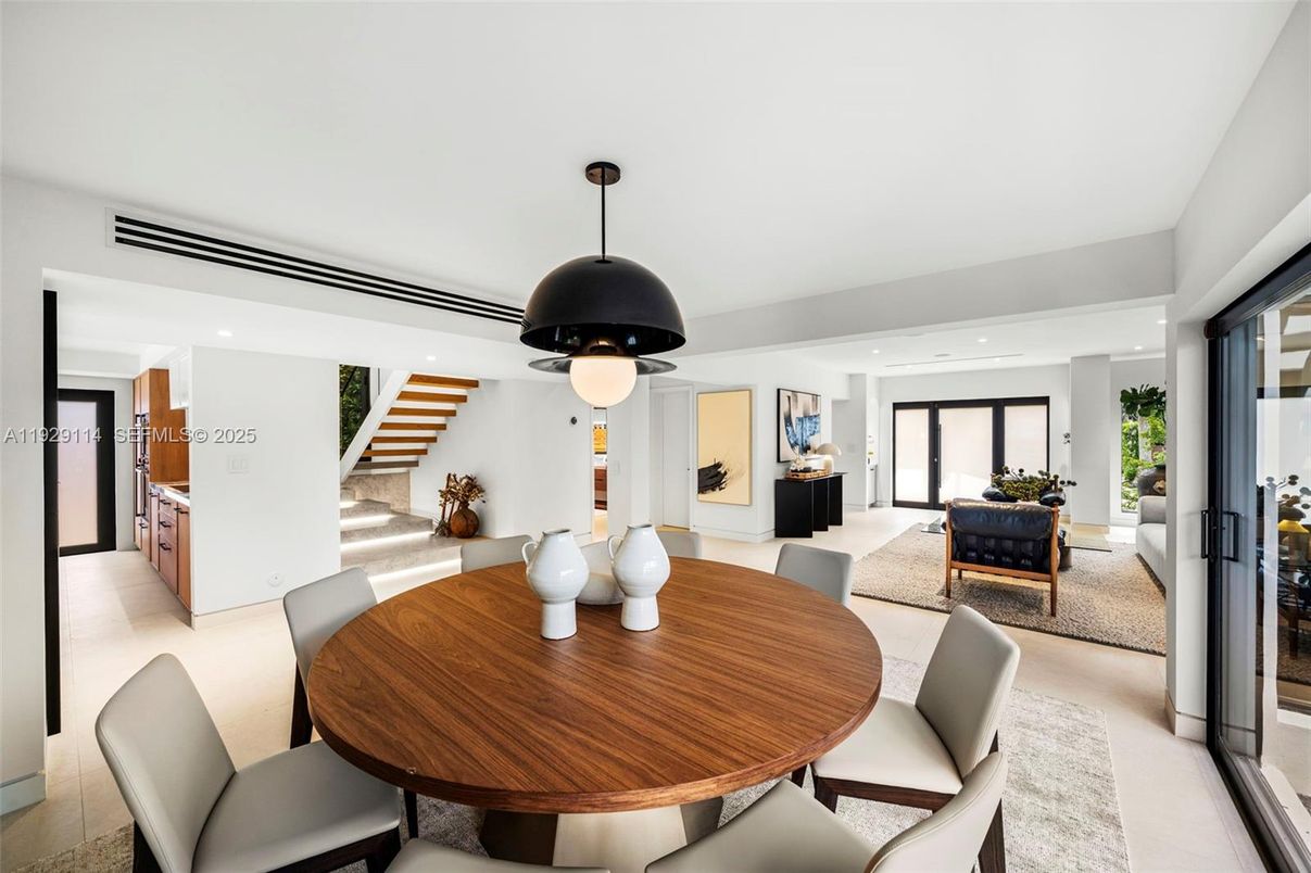 Dining room, Fireplace, Interior, Living room, Recessed Lighting