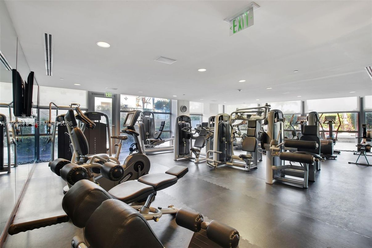 Fitness Equipment, Gym, Interior, Recessed Lighting