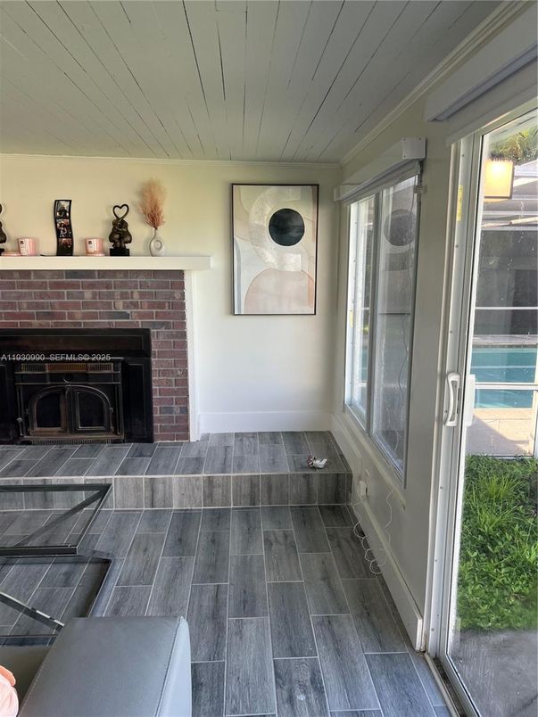 Fireplace, Interior, Wood Texture Flooring