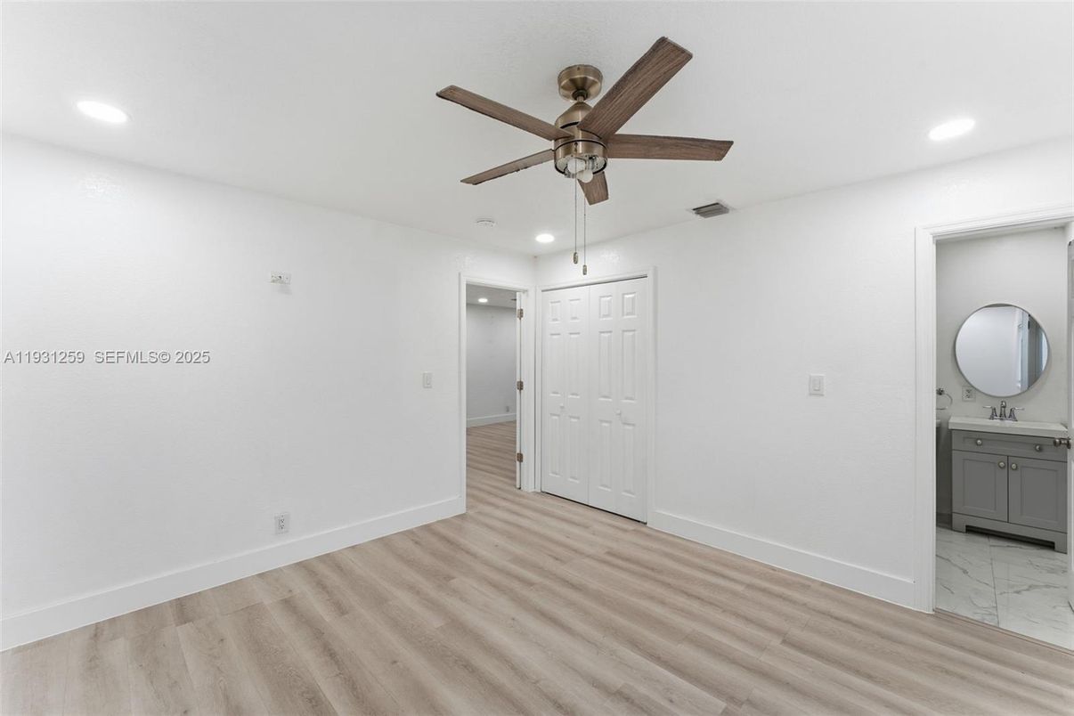 Bathroom, Empty room, Interior, Marble, Recessed Lighting, Wood Texture Flooring