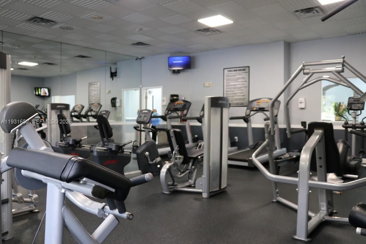 Fitness Equipment, Gym, Interior, Recessed Lighting
