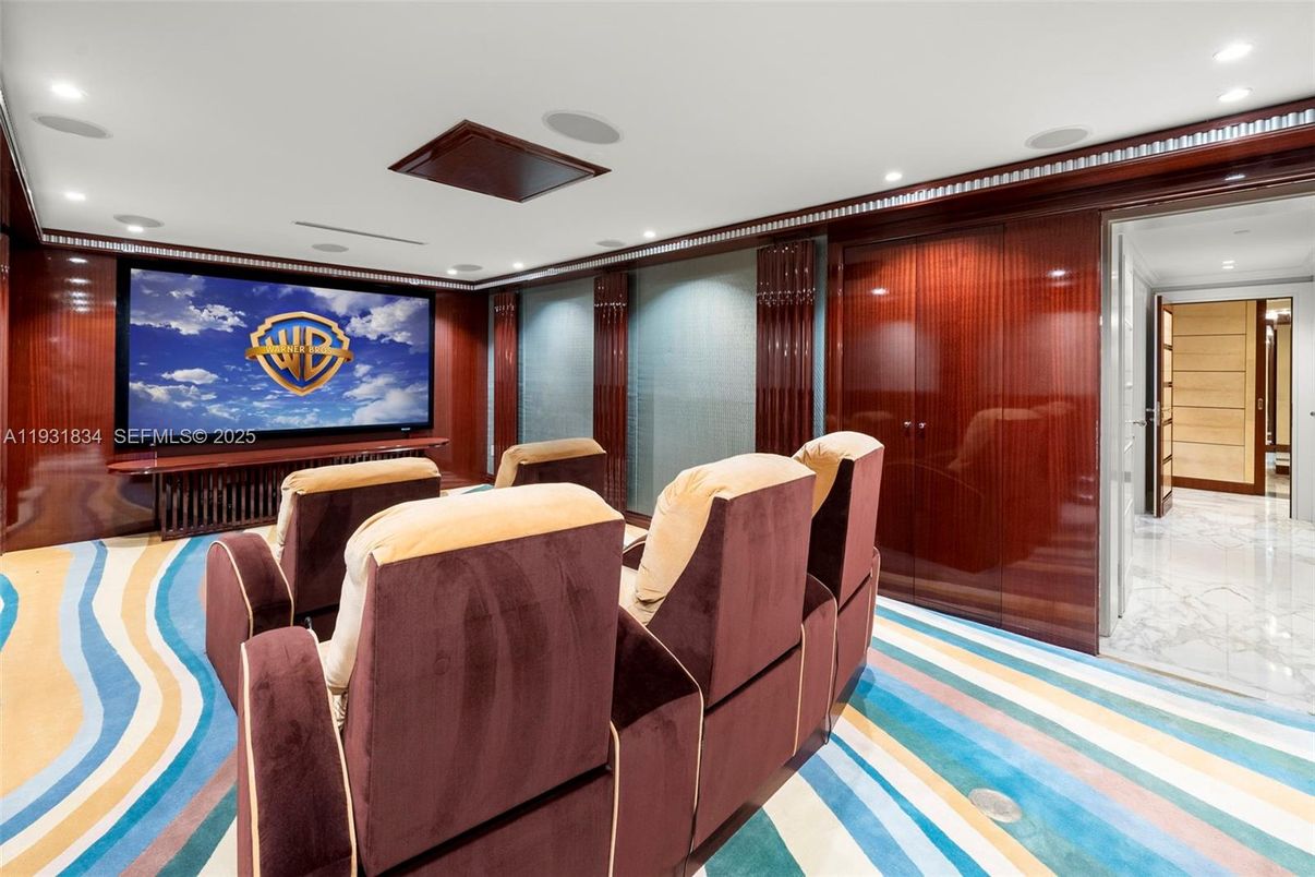 Home Theatre Room, Interior, Projection Screen, Recessed Lighting, Theatre Room