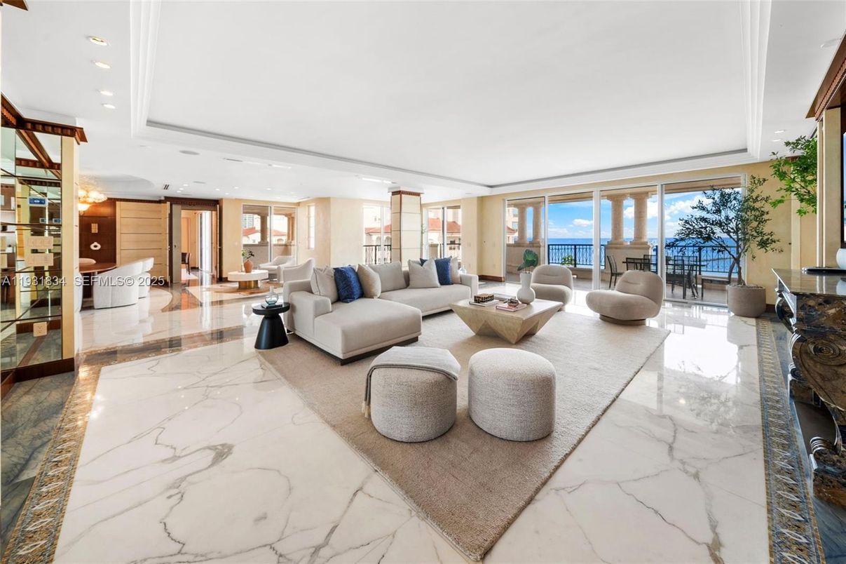 Interior, Living room, Marble, Recessed Lighting, Water