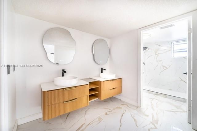 Bathroom, Dual Sink Vanities, Interior, Marble, Marble Walls