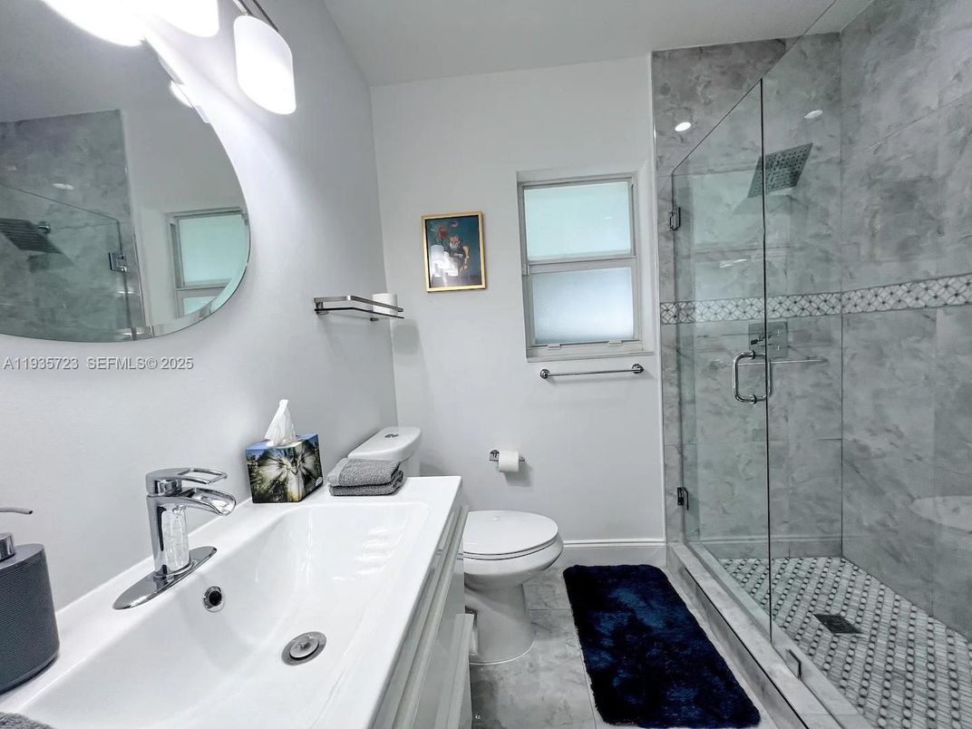 Bathroom, Glass Shower, Interior, Marble Walls