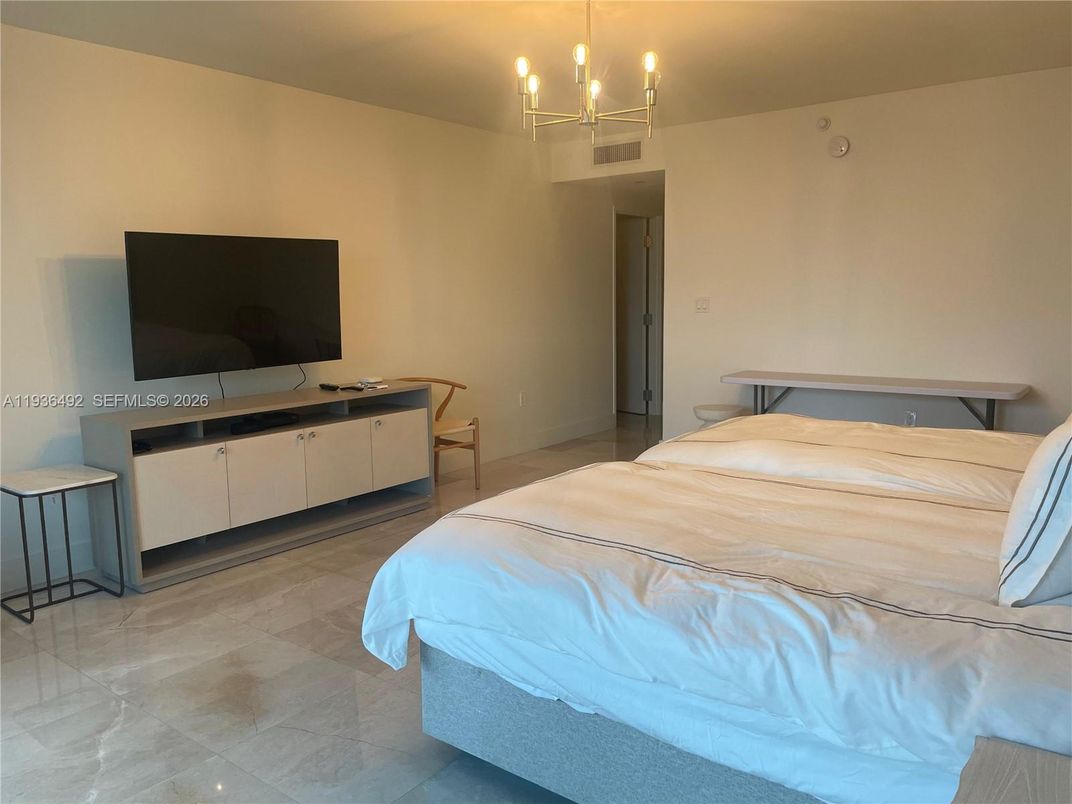 Bedroom, Chandelier, Interior