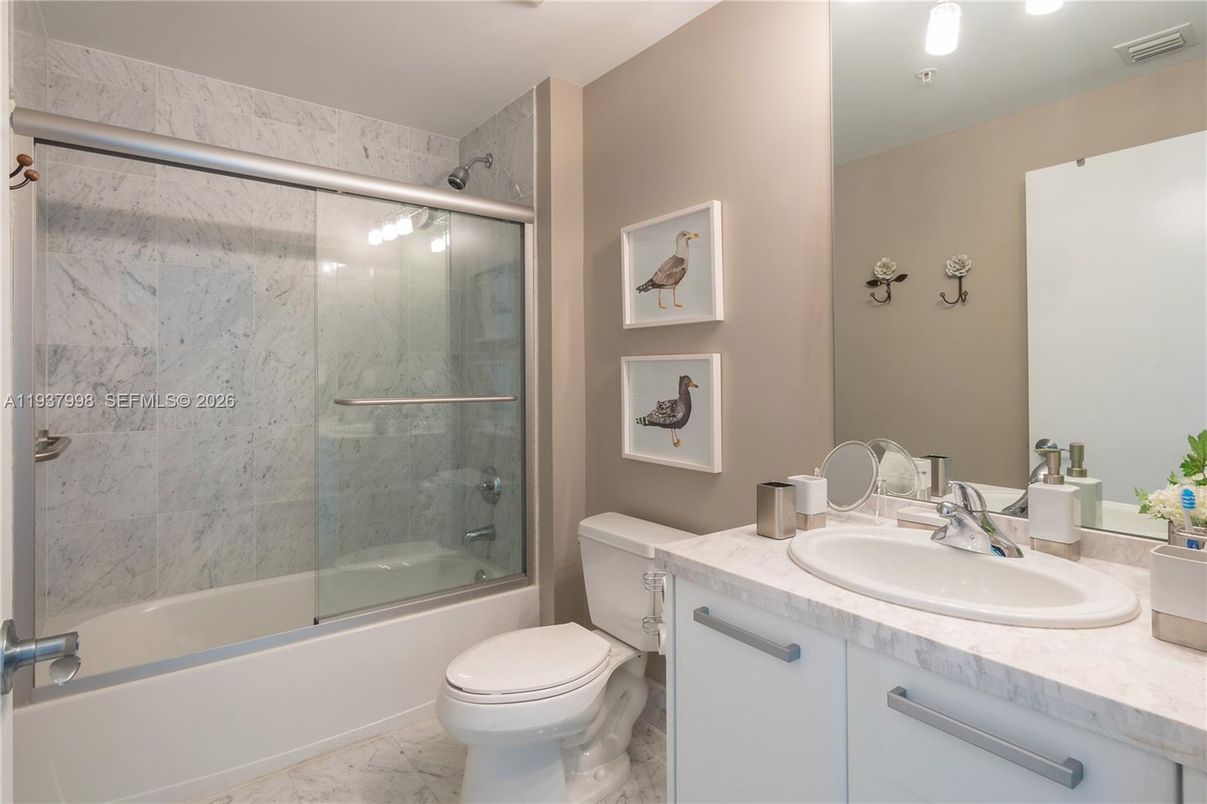Bathroom, Glass Shower, Interior, Marble, Marble Walls, Recessed Lighting