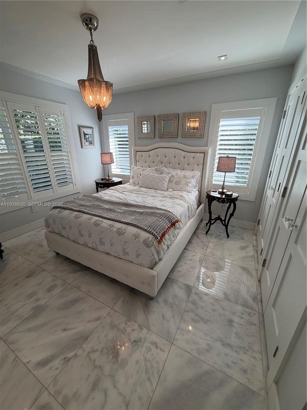 Bedroom, Interior, Marble, Recessed Lighting
