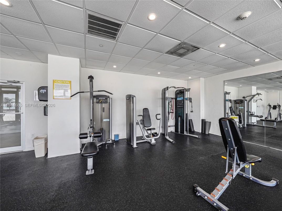Fitness Equipment, Gym, Interior, Recessed Lighting