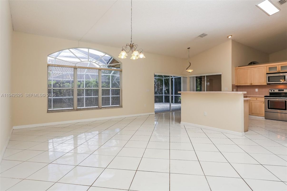 Chandelier, Interior, Kitchen, Pendant Lights, Recessed Lighting, Stainless Steel Appliances