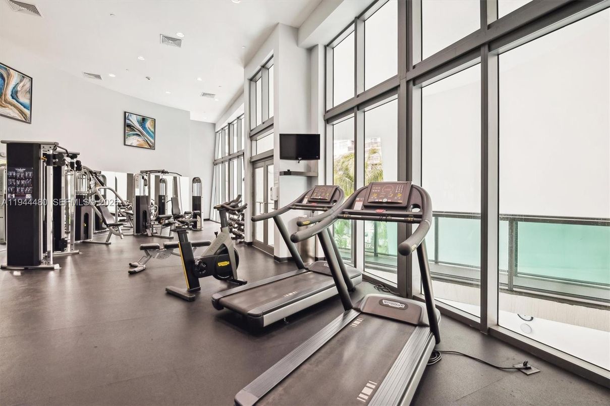 Fitness Equipment, Gym, Interior, Recessed Lighting