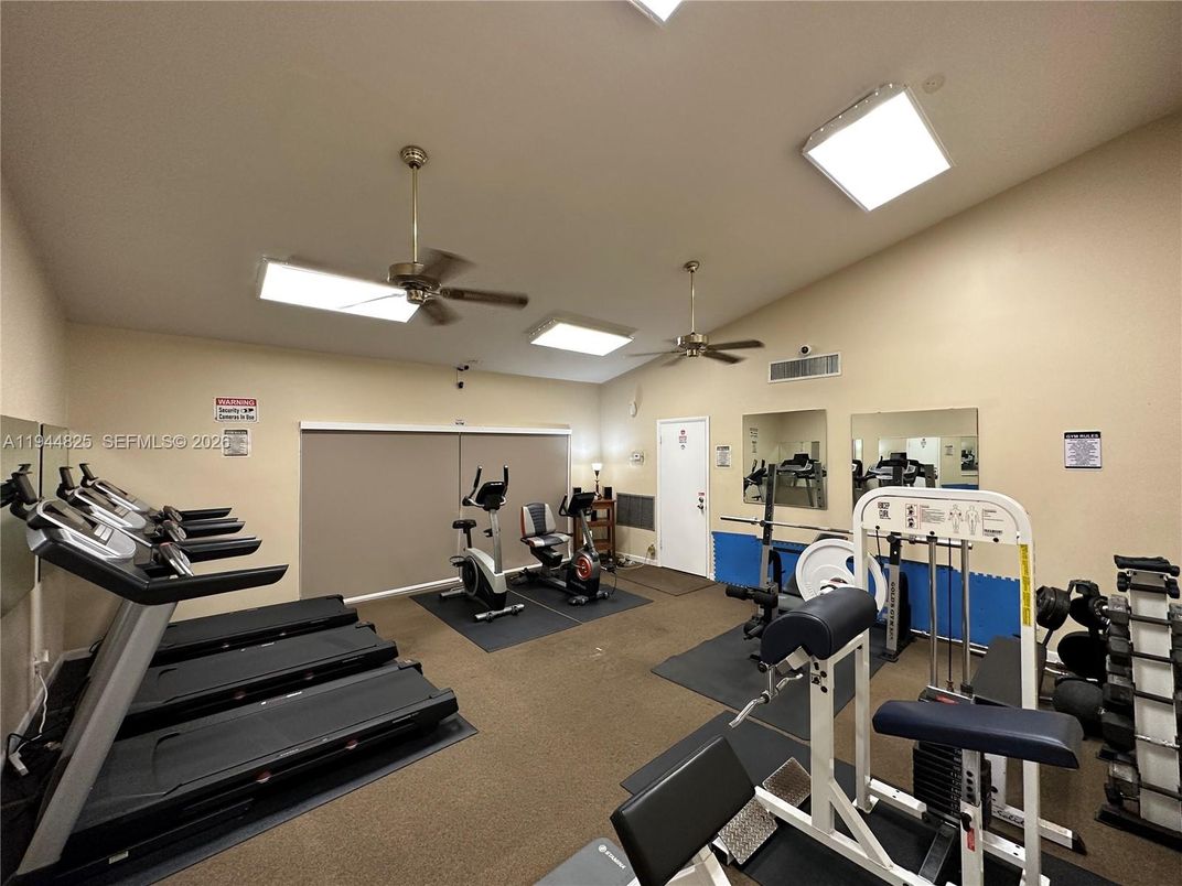 Fitness Equipment, Gym, Interior, Recessed Lighting