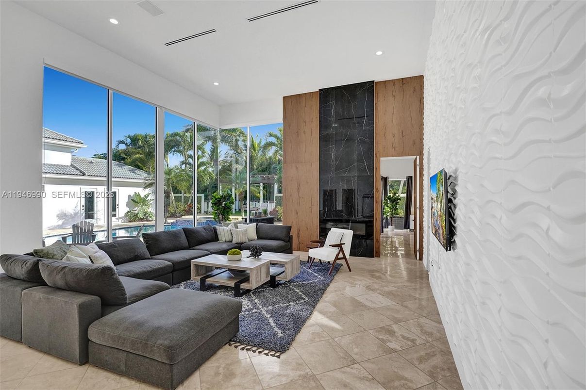 Interior, Living room, Recessed Lighting