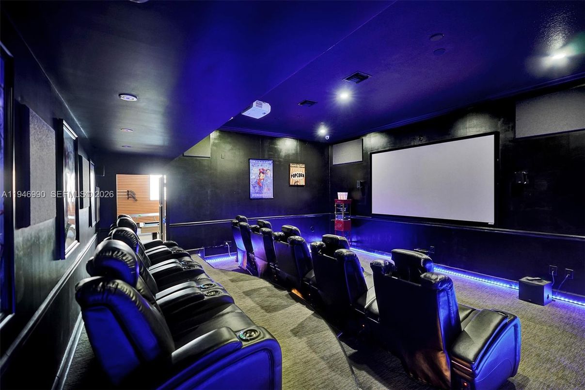 Home Theatre Room, Interior, Projection Screen, Recessed Lighting, Theatre Room