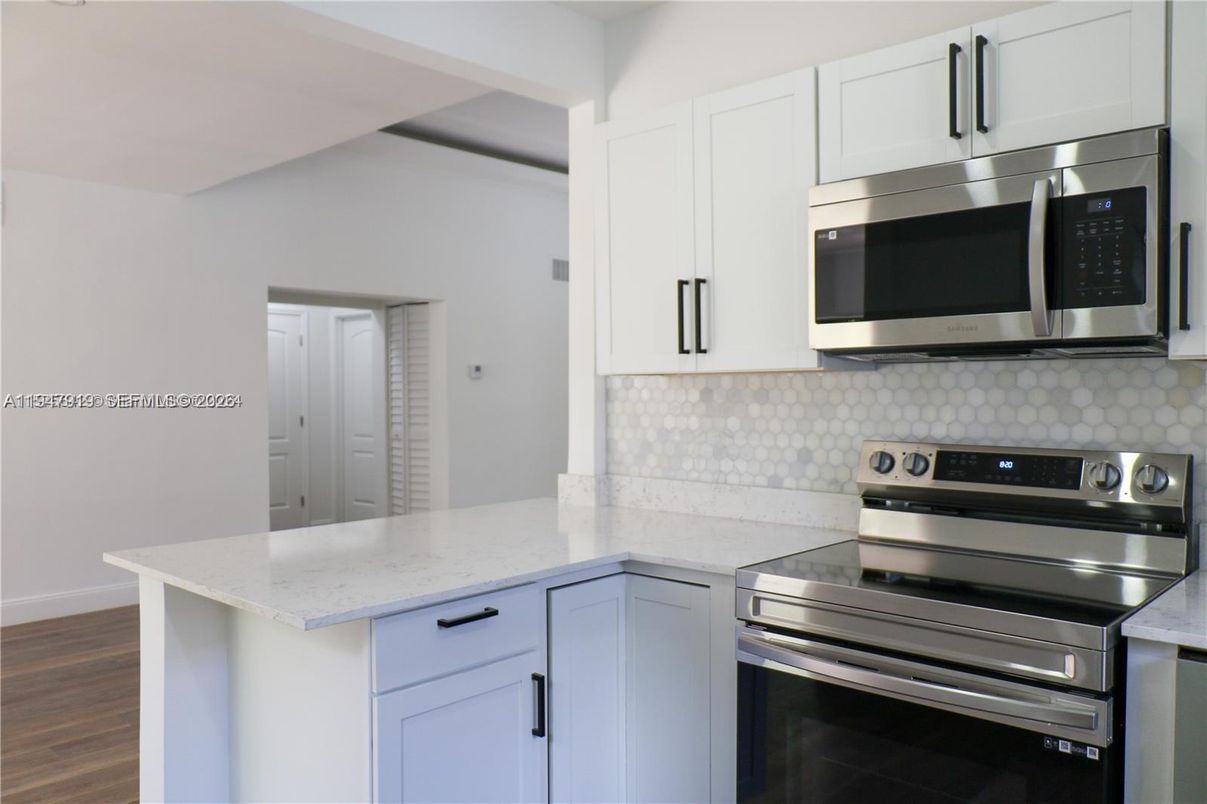 Interior, Kitchen, Stainless Steel Appliances, Wood Texture Flooring