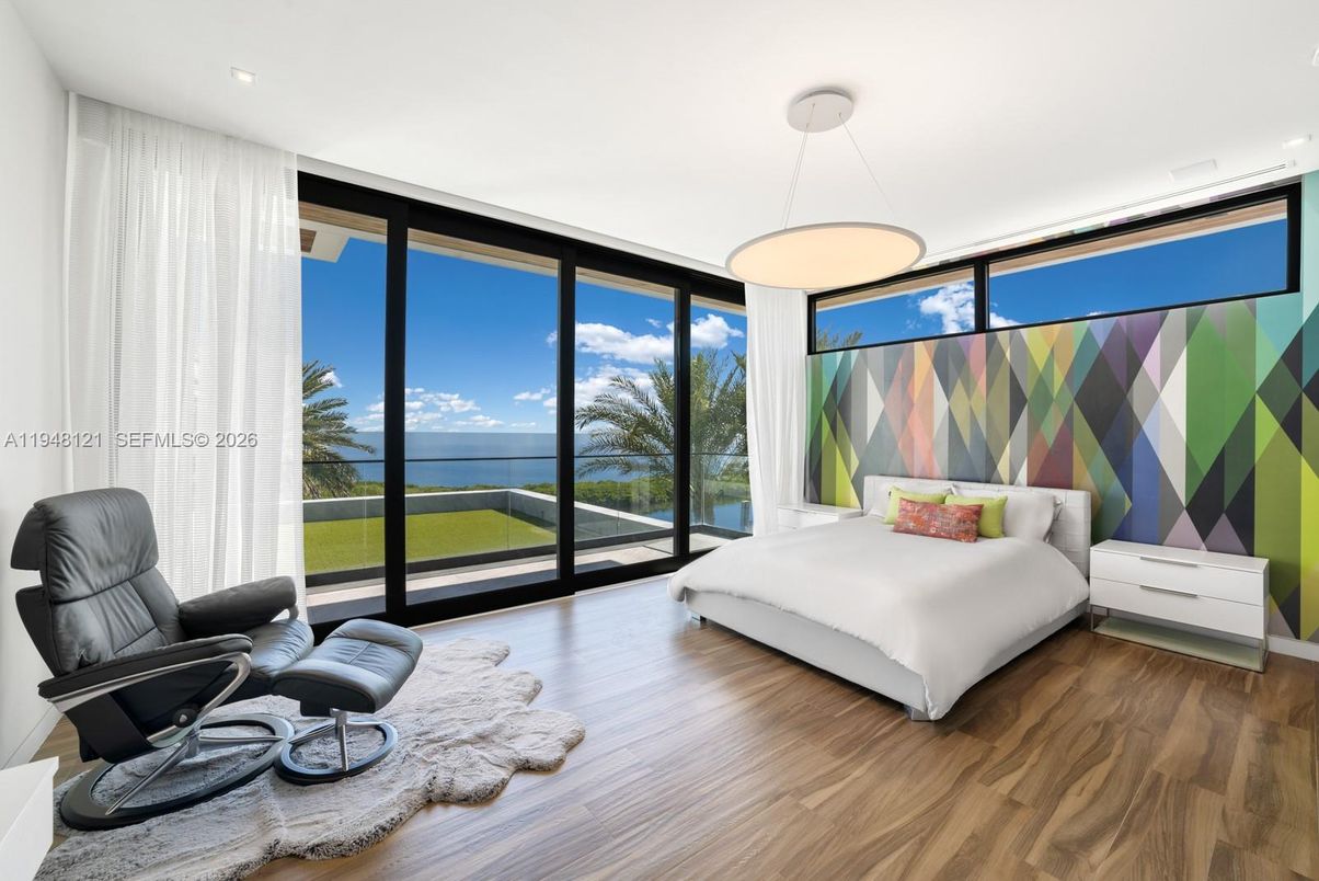 Bedroom, Interior, Recessed Lighting, Water, Wood Texture Flooring