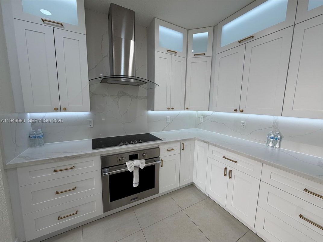 Interior, Kitchen, Marble Walls, Stainless Steel Appliances